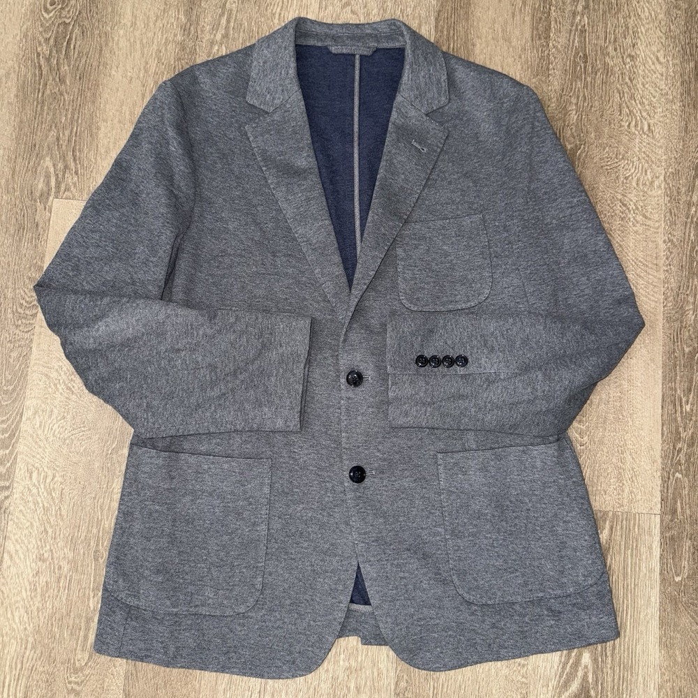 Vineyard Vines Knit Blazer Men's 42R Grey Cotton Stretch Unlined Unstructured